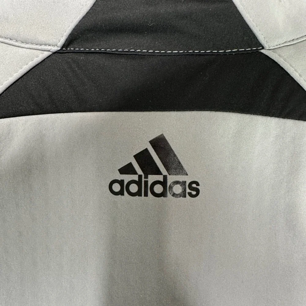 Adidas ClimaProof Wind Warm Full Zip Jacket Mens Medium Gray Black Athletic